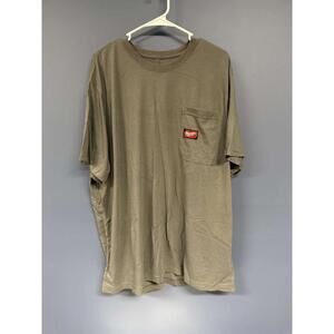 Milwaukee Mens 2X Pocket Logo T-Shirt Gray Short Sleeve Workwear Tee